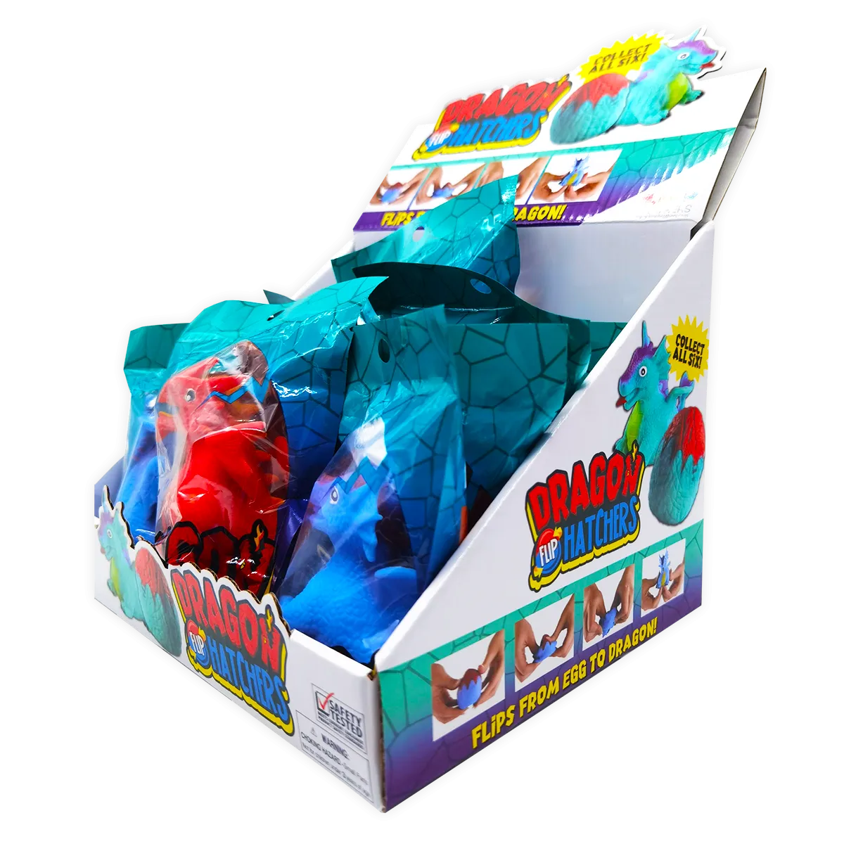 Squish and Squeeze Dragon Flip Toy - 12 Pieces Per Pack 22717