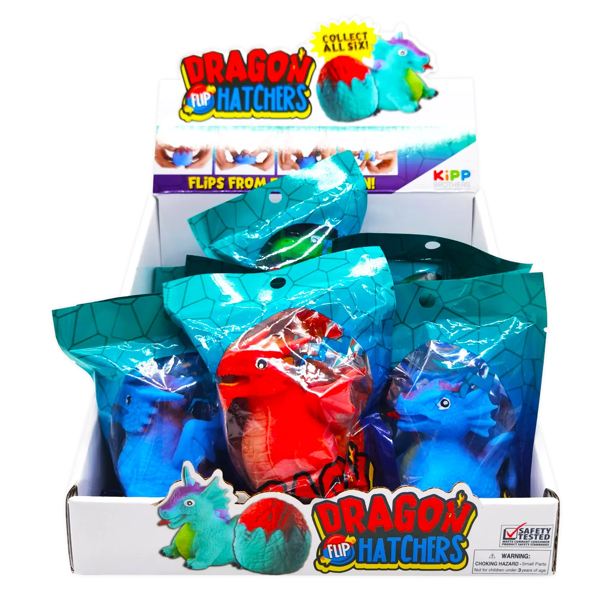 Squish and Squeeze Dragon Flip Toy - 12 Pieces Per Pack 22717