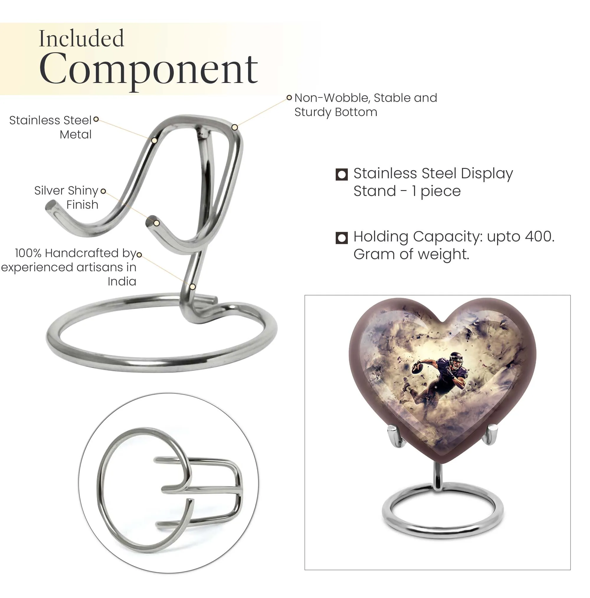 Touchdown Footboll Cremation Urn - Crafted Heart-Design
