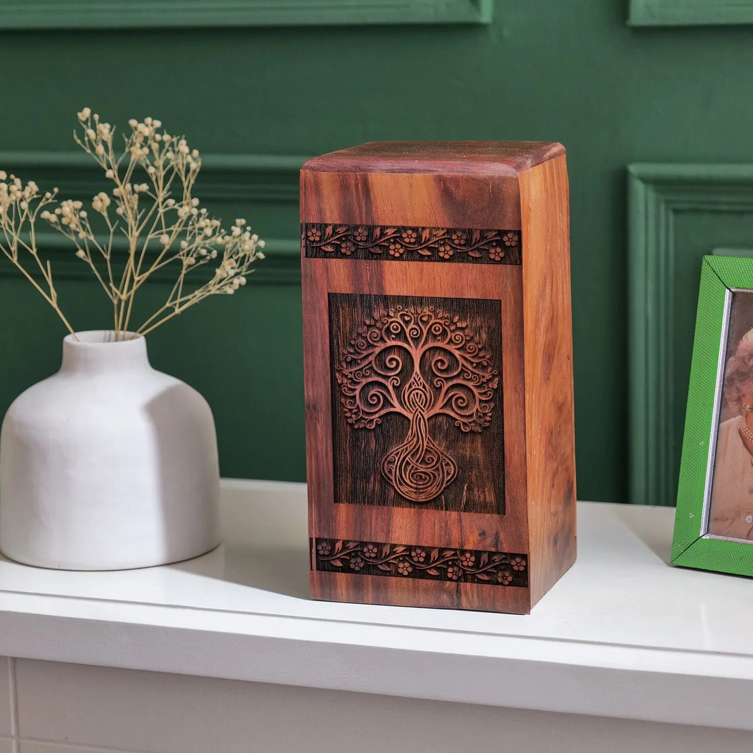 Tree Of Life Wooden Cremation Urns for Mom's Cherished Ashes