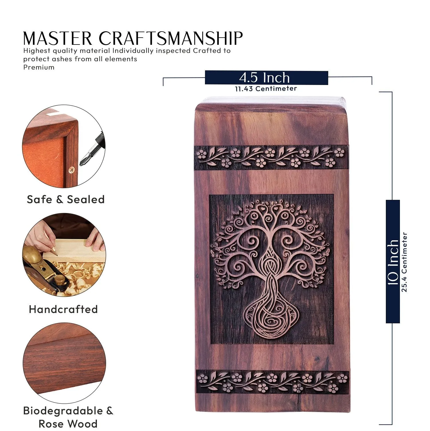 Tree Of Life Wooden Cremation Urns for Mom's Cherished Ashes