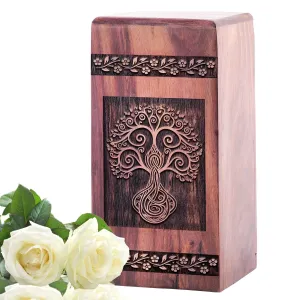 Tree Of Life Wooden Cremation Urns for Mom's Cherished Ashes