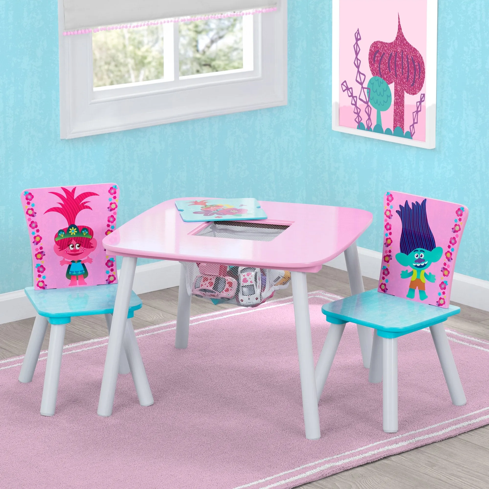 Trolls World Tour Table and Chair Set with Storage