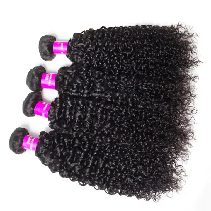 Tuneful 10A Jerry Curly Human Hair 4 Bundles With 13x4 Lace Frontal 100% Remy Human Hair