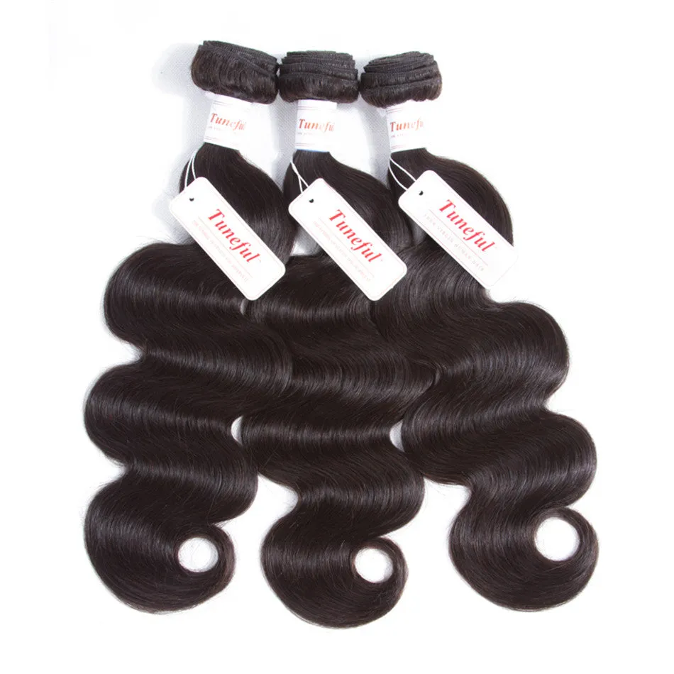 Tuneful Brazilian Body Wave Hair 3 Bundles Remy Hair Weft Weave Extensions