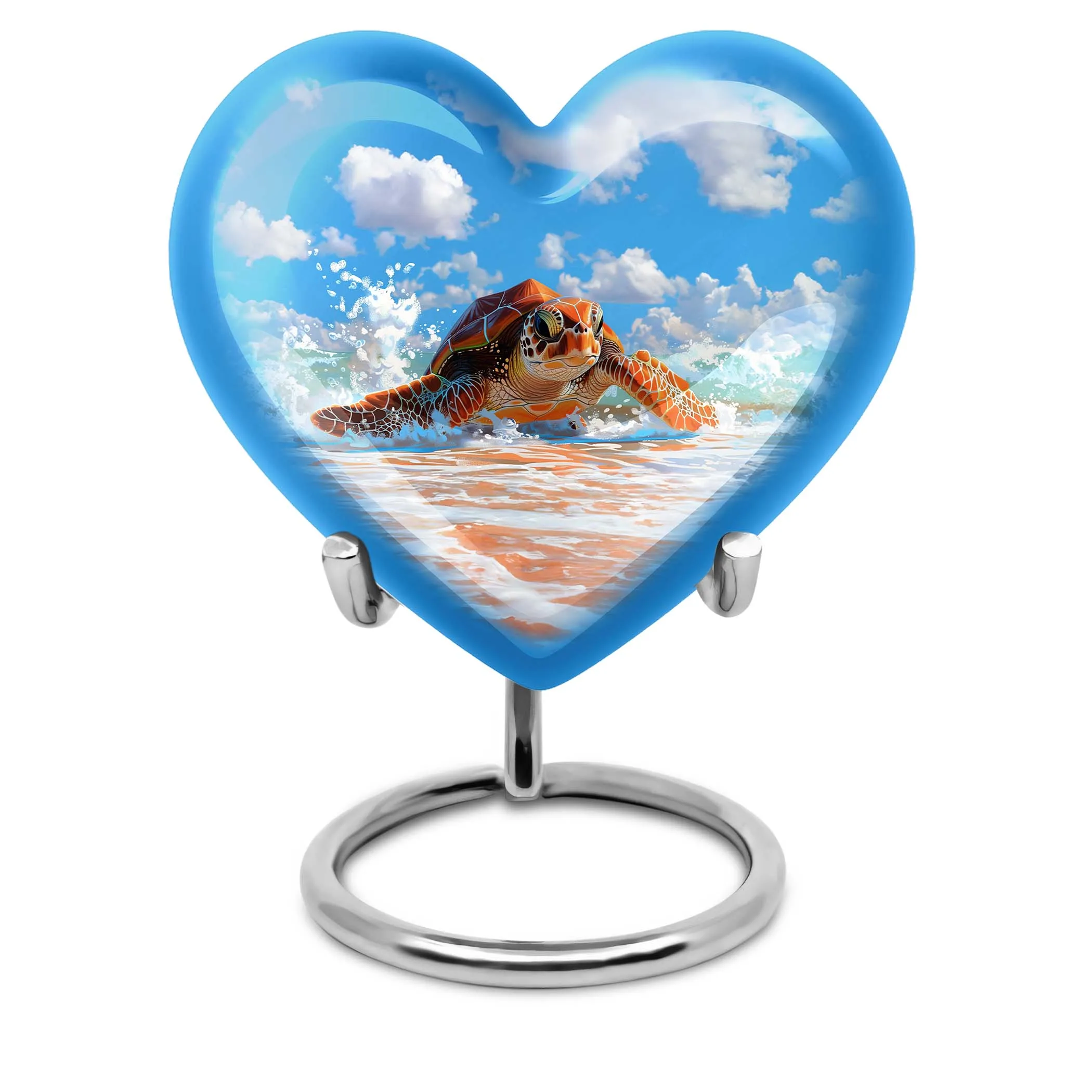 TURTLE Urn Memorial Cherish: Large Heart Urn for Adults