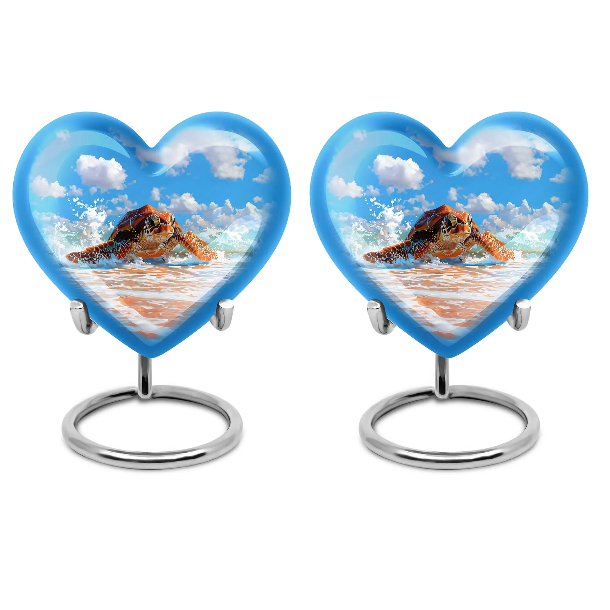 TURTLE Urn Memorial Cherish: Large Heart Urn for Adults