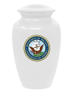 United States Navy White Cremation Urn