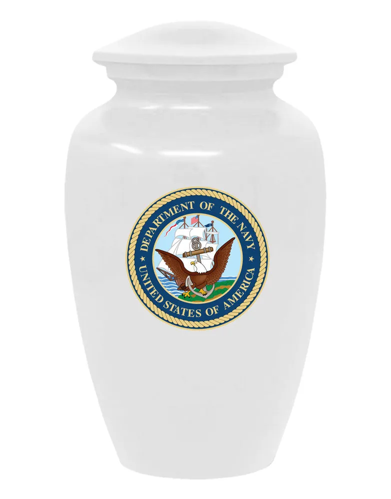 United States Navy White Cremation Urn