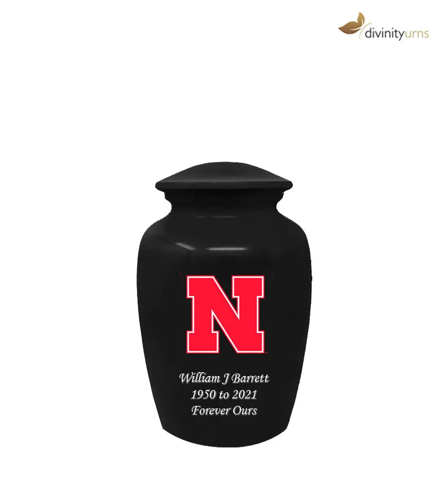 University of Nebraska Cornhuskers Black Memorial Cremation Urn