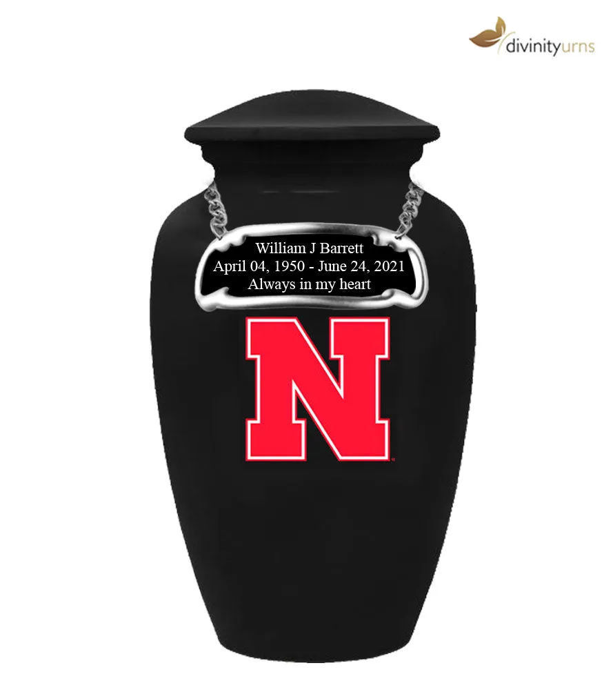 University of Nebraska Cornhuskers Black Memorial Cremation Urn