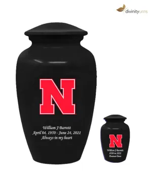 University of Nebraska Cornhuskers Black Memorial Cremation Urn