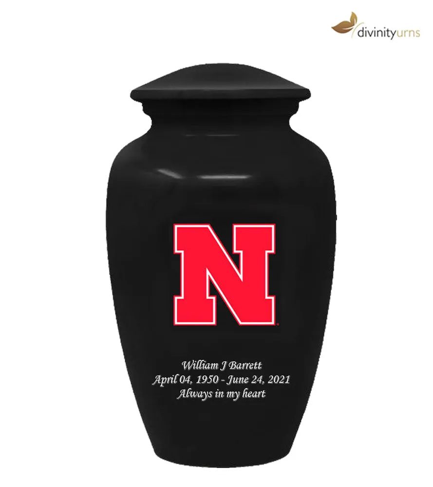 University of Nebraska Cornhuskers Black Memorial Cremation Urn