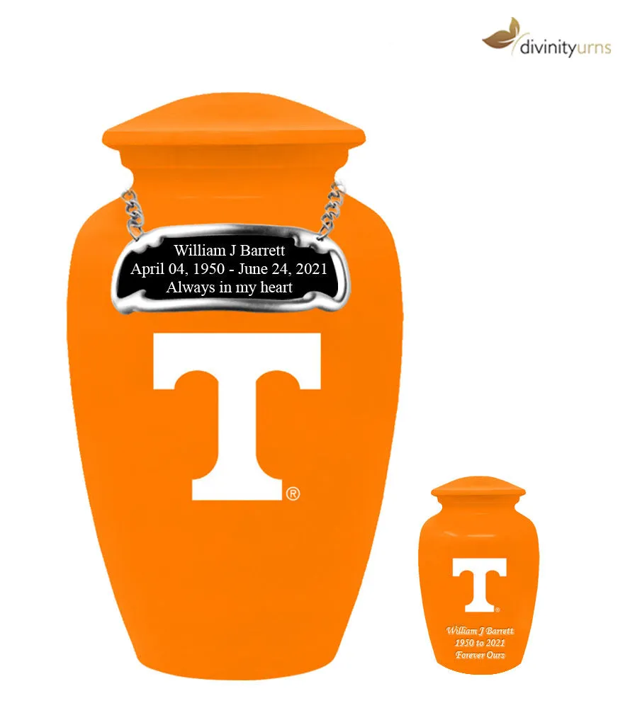 University of Tennessee Volunteers Orange Memorial Cremation Urn