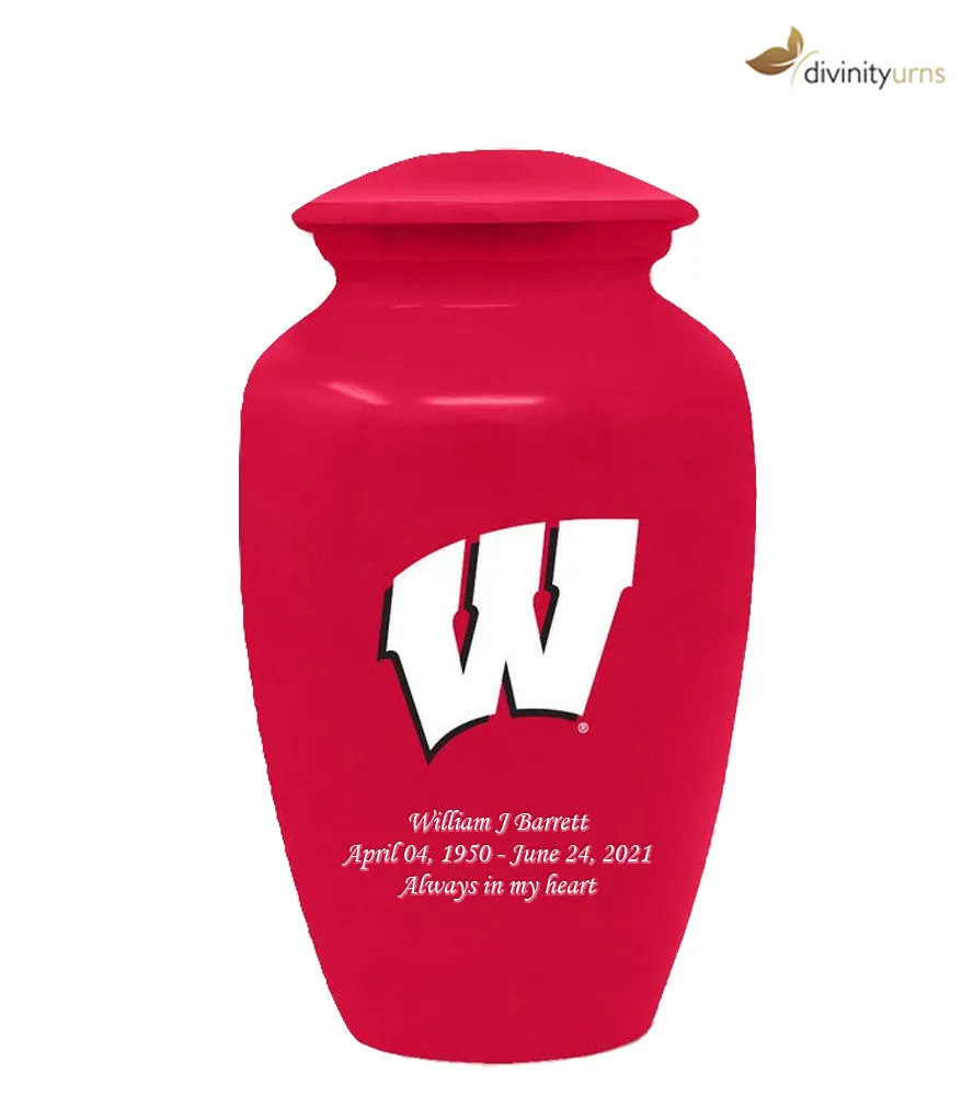 University of Wisconsin Badgers Red Memorial Cremation Urn