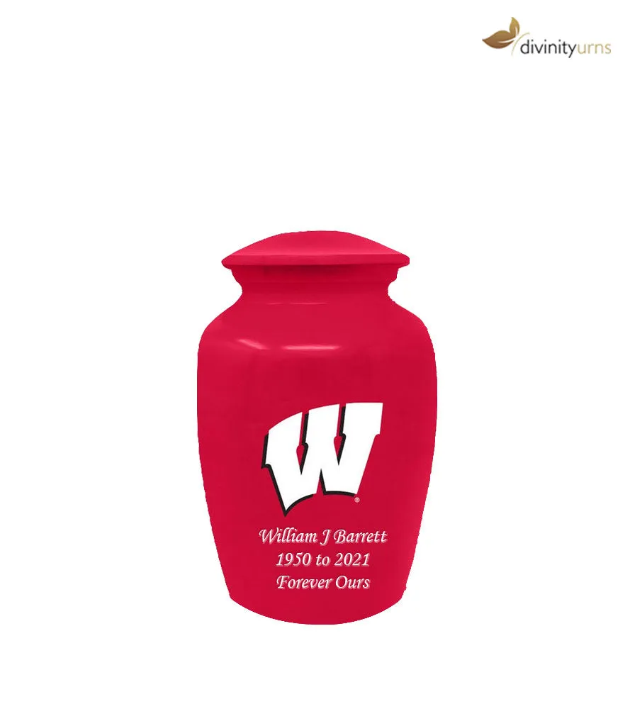 University of Wisconsin Badgers Red Memorial Cremation Urn