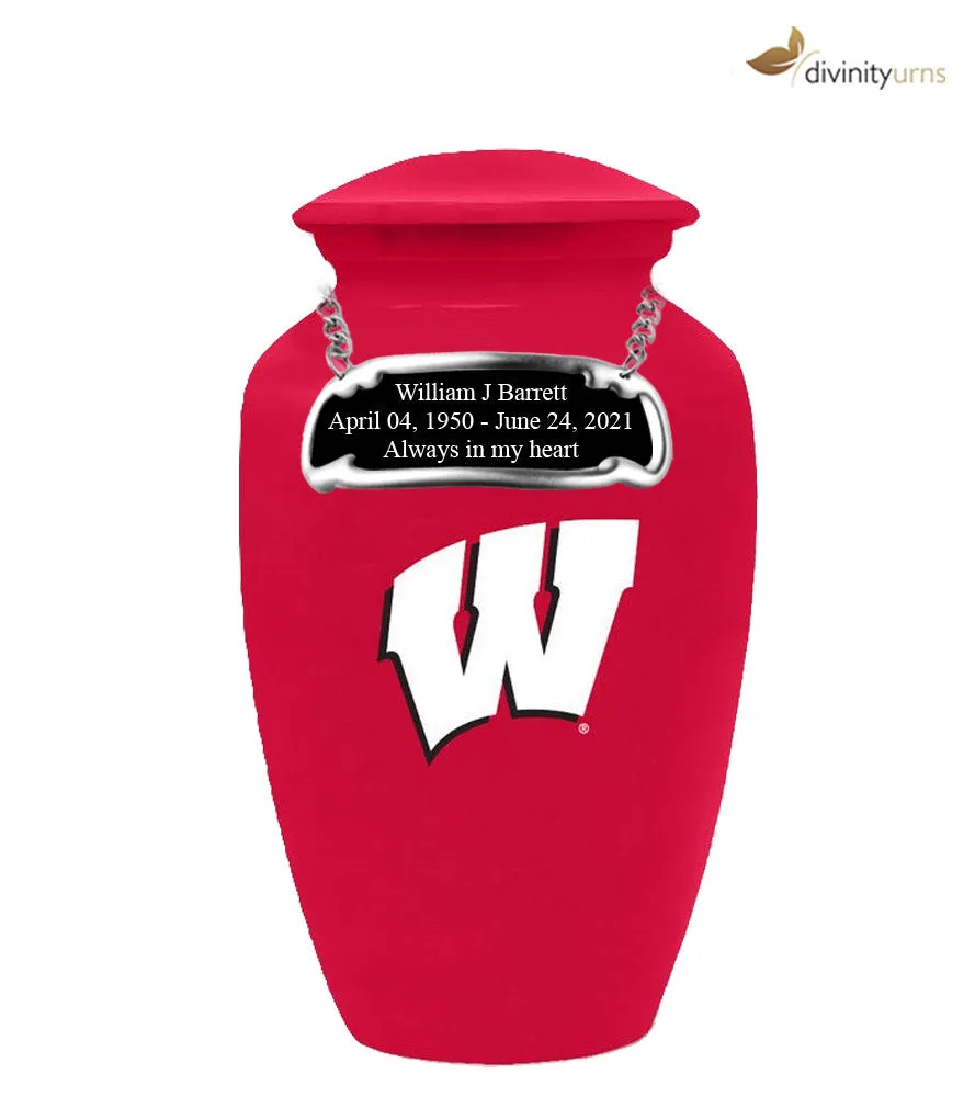 University of Wisconsin Badgers Red Memorial Cremation Urn