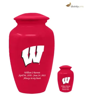 University of Wisconsin Badgers Red Memorial Cremation Urn