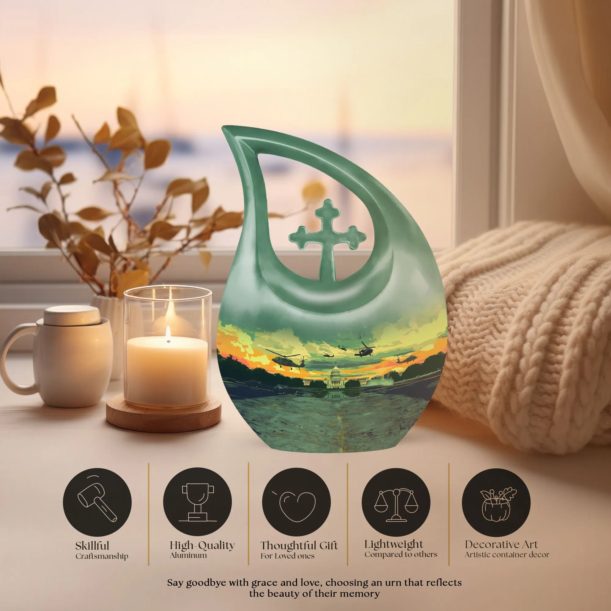 Valiant Tribute Military Urn - Keepsake for Loved Ones Passed