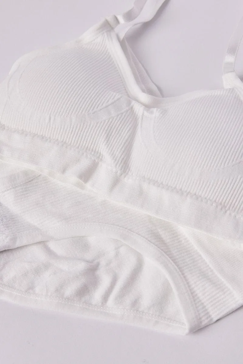 White Seamless Lingerie Set