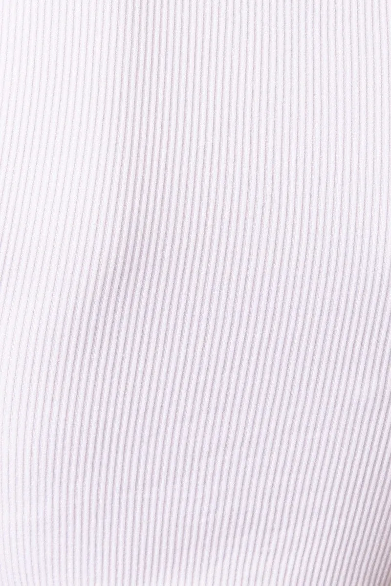 White Tank Top High Neck Seamless