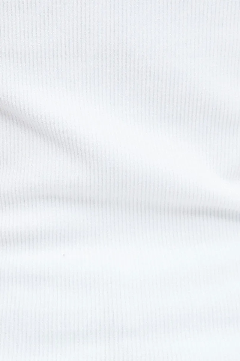 White Tank Top Lace Trim Seamless